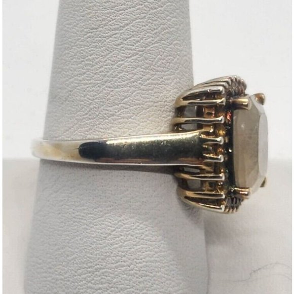 925 STERLING SILVER WITH QUARTZ & HELIDOR RING SIZE 9.5 - Picture 2 of 6